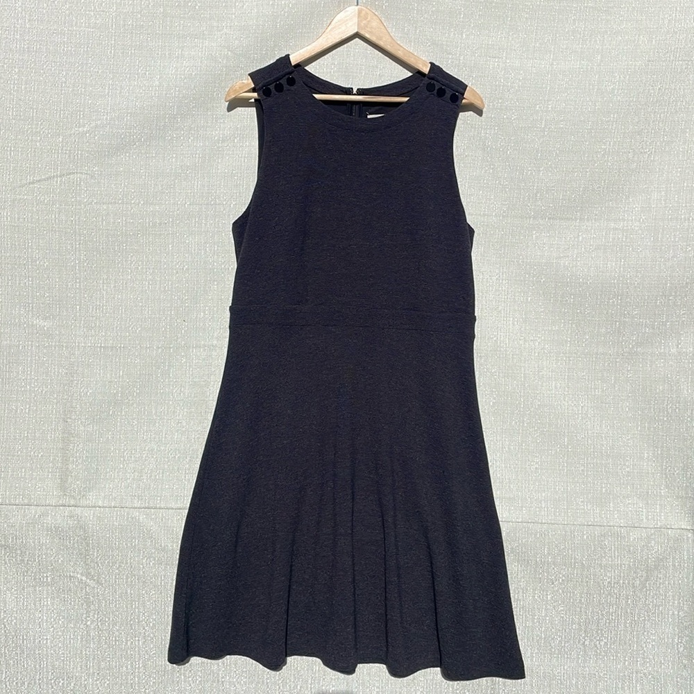 Loft Women Dark Gray Stretch Fit & Flare Sleeveless Career Formal Dress Size 14
